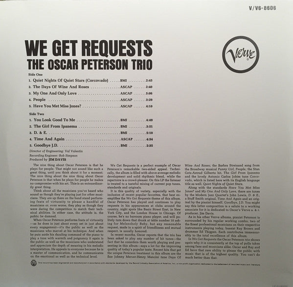 Release: We Get Requests-Vinyl-Japan-2013-UCJU-90002, V/V6-8606-6457907