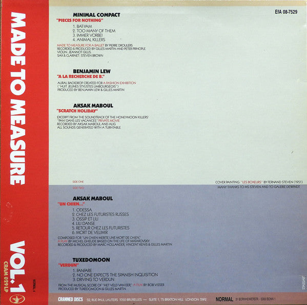 Release: Made To Measure Vol.1-Vinyl-Germany-1984-CRAM 029, NORMAL 4-1829248