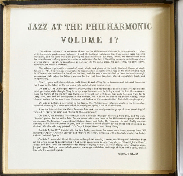Master Release: Norman Granz' Jazz At The Philharmonic Vol.17 by Jazz At The Philharmonic