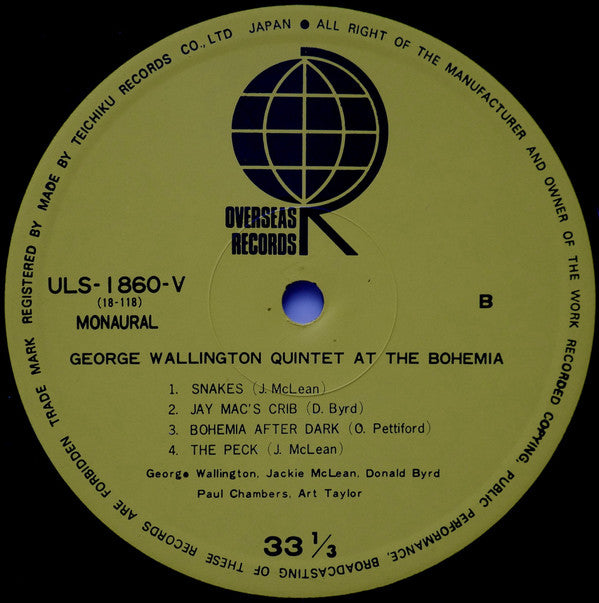George Wallington Quintet At The Bohemia (Featuring The Peck)