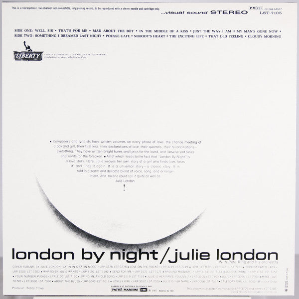 Master Release: London By Night by Julie London