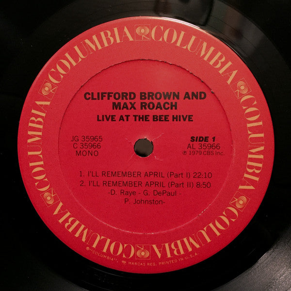 Release: Live At The Bee Hive-Vinyl-US-1979-JG 35965, 35965-2791282