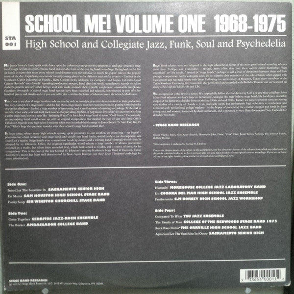 Release: School Me! Volume One, 1968-1975 - High School And Collegiate Jazz, Funk, Soul And Psychedelia-Vinyl-US-2009-STA001-1745054