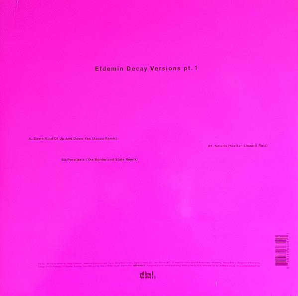 Release: Decay Versions Pt. 1-Vinyl-Germany-2014-dial 67, dialrec 67-5802335