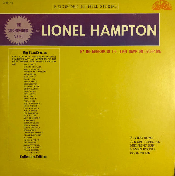 Release: The Stereophonic Sound Of Lionel Hampton By The Members Of The Lionel Hampton Orchestra-Vinyl-US-None-X-BO-716-5772609