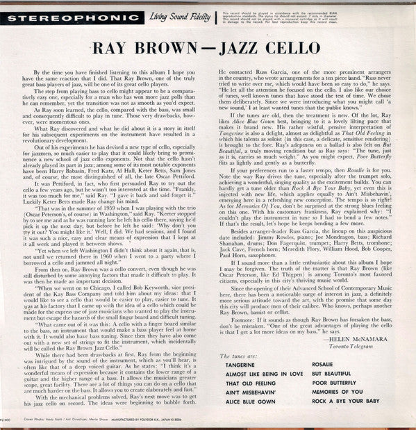 Release: Jazz Cello-Vinyl-Japan-1980-MV 2692-6372973