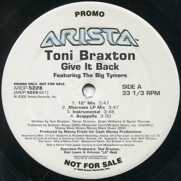 Release: Let Me Show You The Way (Out) / Give It Back-Vinyl-US-2002-ARDP-5228-1821715