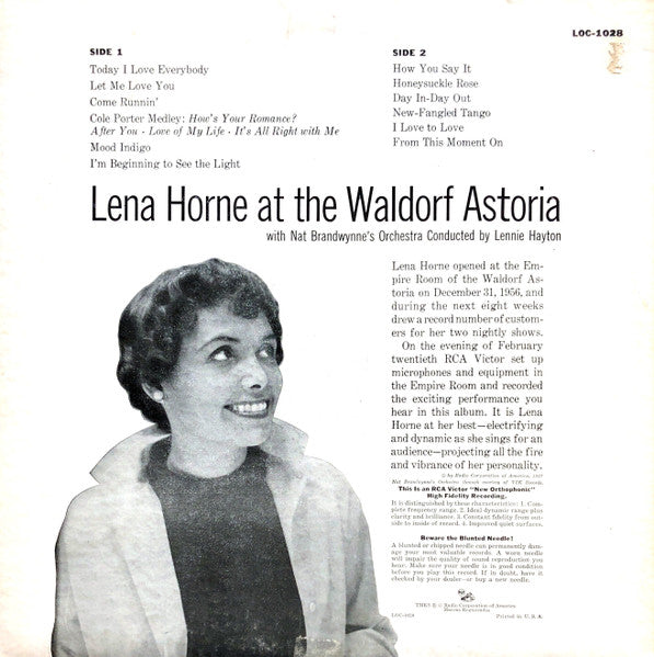 Lena Horne At The Waldorf Astoria