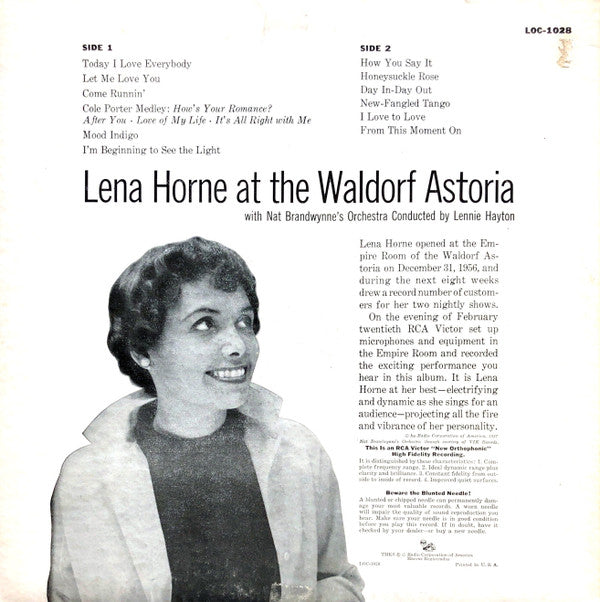 Master Release: Lena Horne At The Waldorf Astoria by Lena Horne