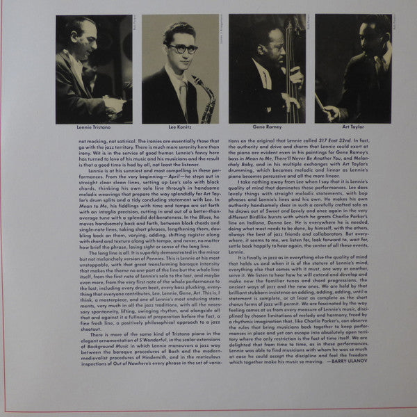 Master Release: The Lennie Tristano Quartet by Lennie Tristano Quartet