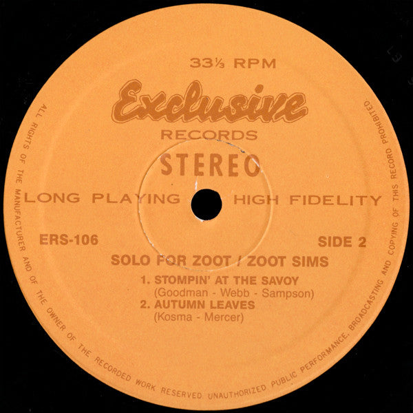 Solo For Zoot
