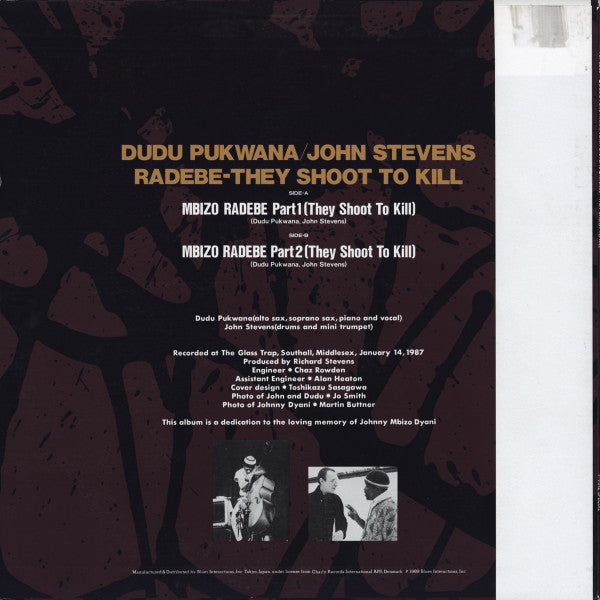Master Release: Radebe - They Shoot To Kill by Dudu Pukwana