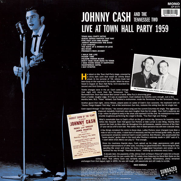 Master Release: Live At Town Hall Party 1959 by Johnny Cash & The Tennessee Two