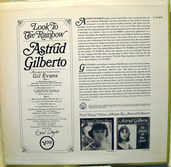 Release: Look To The Rainbow-Vinyl-US-1966-V6-8643-7644085