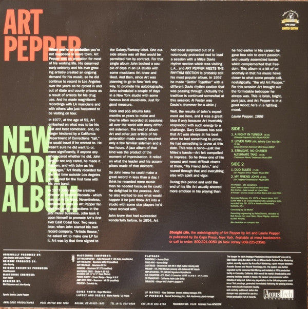 Release: New York Album-Vinyl-US-1996-APR 3012-4245303