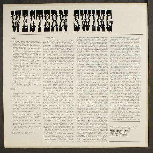 Release: Western Swing (Historic Recordings)-Vinyl-US-None-OT 105-1727984