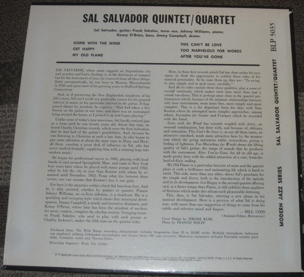 Release: Sal Salvador Quintet-Vinyl-US-1975-BLP 5035-6989528