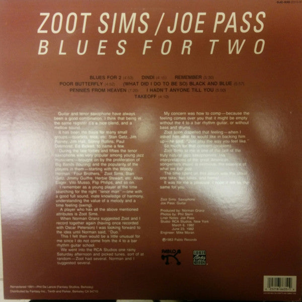 Master Release: Blues For 2 by Zoot Sims