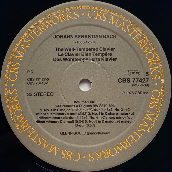 Das Wohltemperierte Klavier BWV 846-893 = The Well-Tempered Clavier = Le Clavier Bien Tempéré
