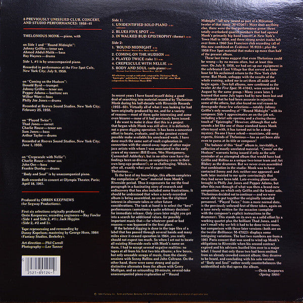 Master Release: Blues Five Spot by Thelonious Monk