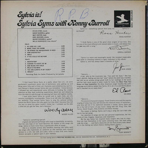 Release: Sylvia Is!-Vinyl-US-1965-PR 7439, PRST 7439-4022945