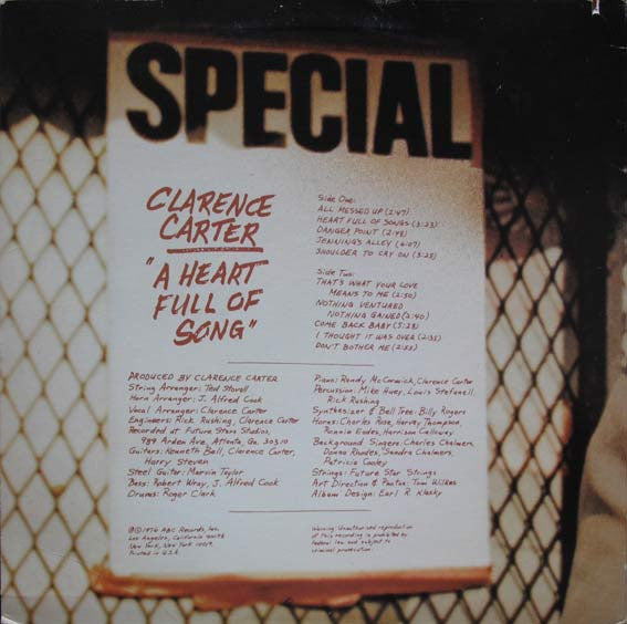 Master Release: A Heart Full Of Song by Clarence Carter