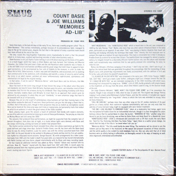 Release: Memories Ad-Lib-Vinyl-US-None-ES 12005, ES-12005-1560590
