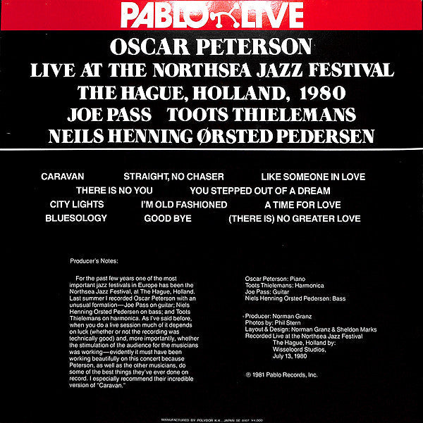 Master Release: Live At The Northsea Jazz Festival, The Hague, Holland, 1980 by Oscar Peterson