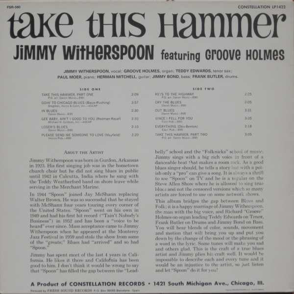 Master Release: Take This Hammer by Jimmy Witherspoon