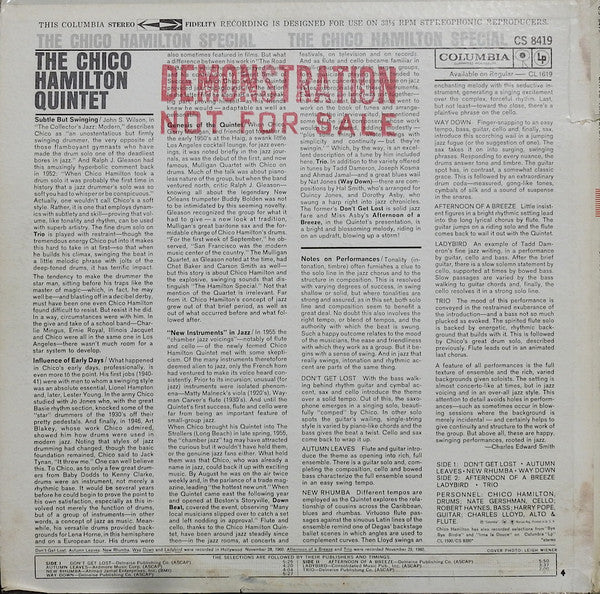 Release: The Chico Hamilton Special-Vinyl-US-1961-CS 8419-3438796