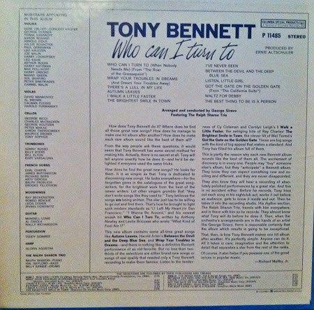 Master Release: Who Can I Turn To by Tony Bennett