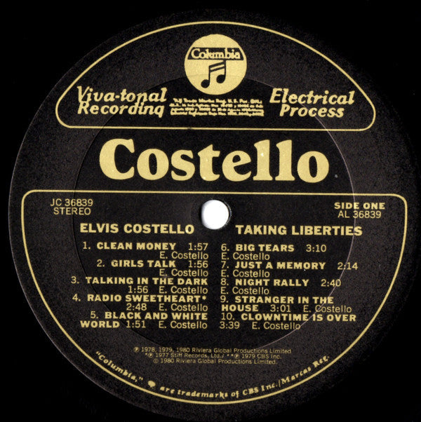 Master Release: Taking Liberties by Elvis Costello