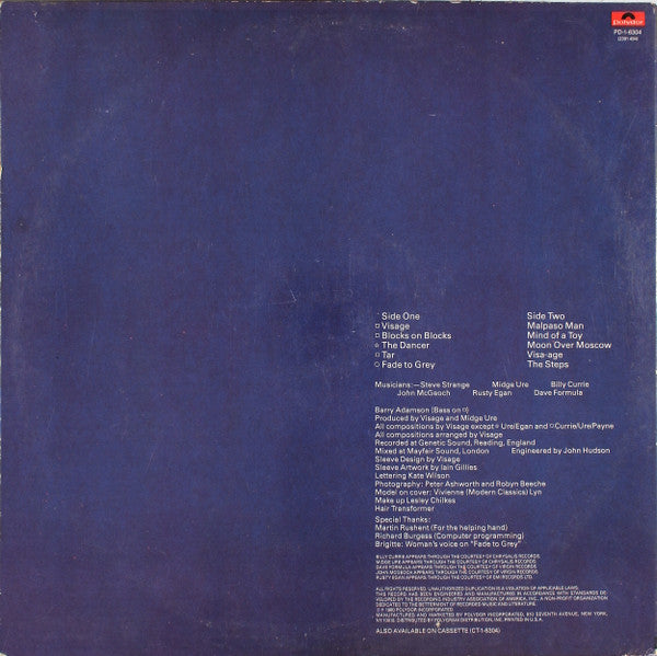 Release: Visage-Vinyl-US-1980-PD-1-6304, 2391 494-9202345