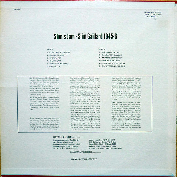 Master Release: Slim's Jam - Slim Gaillard 1945-6 by Slim Gaillard
