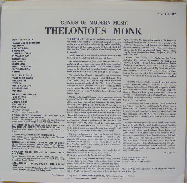 Release: Genius Of Modern Music-Vinyl-Japan-1983-BLP-1510-6540682