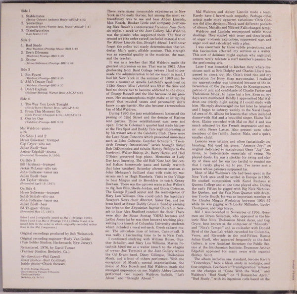 Master Release: One And Two by Mal Waldron
