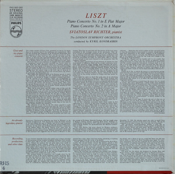 Release: Piano Concerto No. 1 In E Flat / Piano Concerto No. 2 In A-Vinyl-US-1962-PHS 900-000-4854784