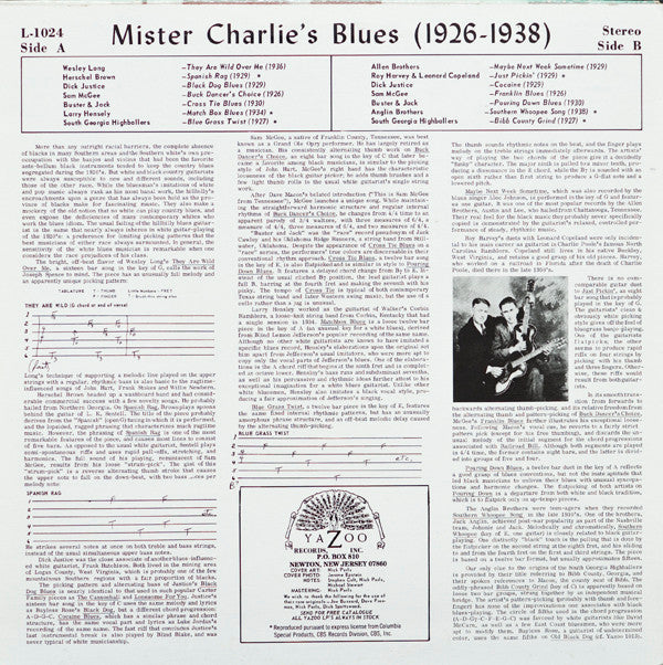 Release: Mister Charlie's Blues (1926-1938)-Vinyl-US-1990-L-1024-7481706