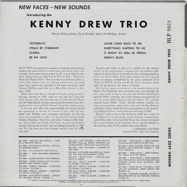 Master Release: New Faces – New Sounds, Introducing The Kenny Drew Trio by The Kenny Drew Trio