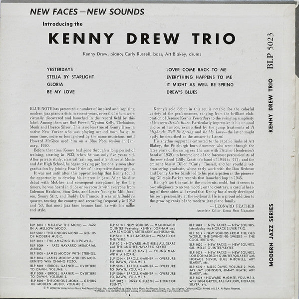 New Faces – New Sounds, Introducing The Kenny Drew Trio
