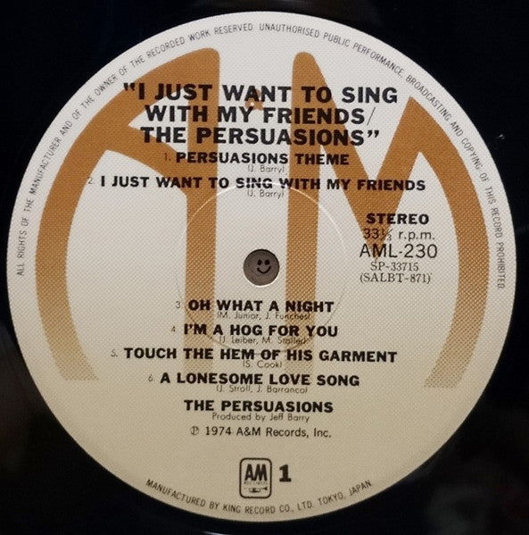 Master Release: I Just Want To Sing With My Friends by The Persuasions