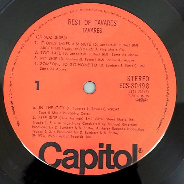 Release: Best Of Tavares-Vinyl-Japan-None-ECS-80498-5786652