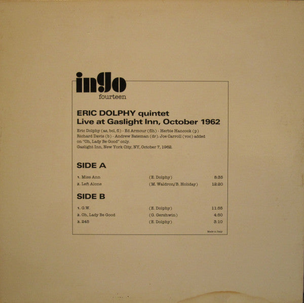 Master Release: Quintet U.S.A. by Eric Dolphy Quintet