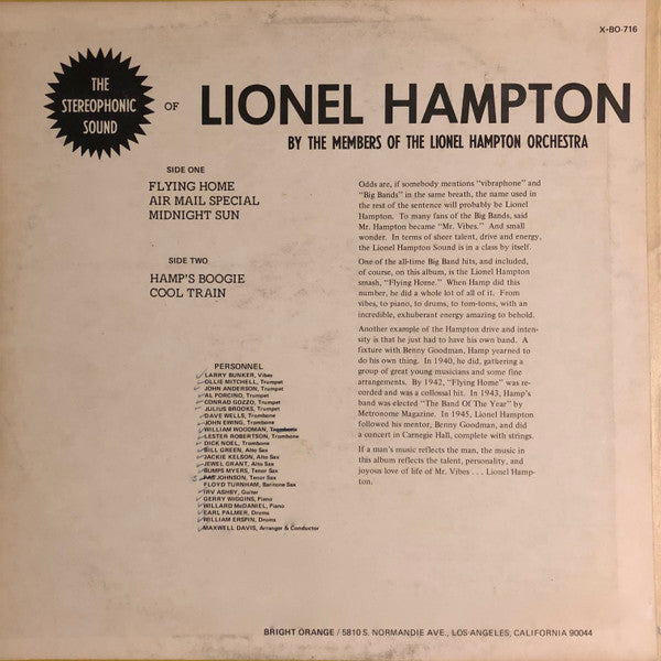 Master Release: The Stereophonic Sound Of Lionel Hampton By The Members Of The Lionel Hampton Orchestra by Members Of The Lionel Hampton Orchestra