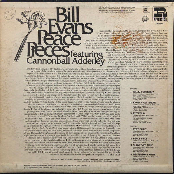 Master Release: Peace Pieces by Bill Evans