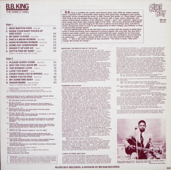 Release: The Rarest King-Vinyl-Sweden-1981-BB 301-2947691