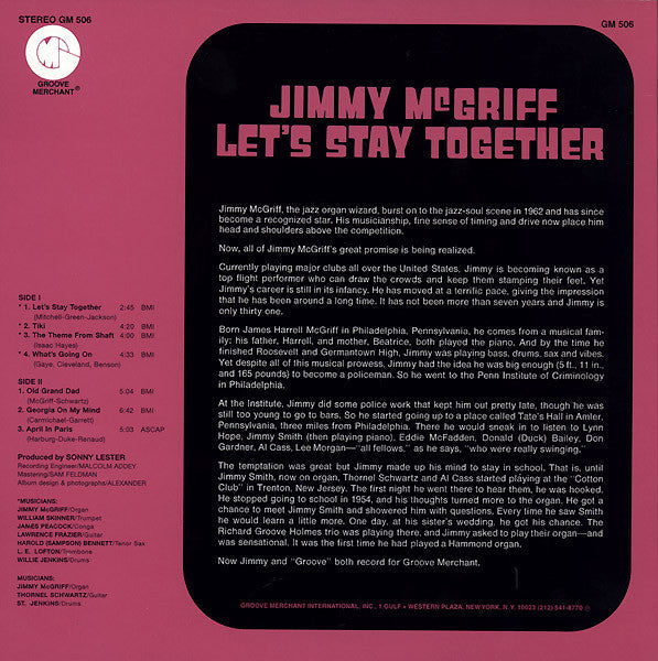 Master Release: Let's Stay Together by Jimmy McGriff