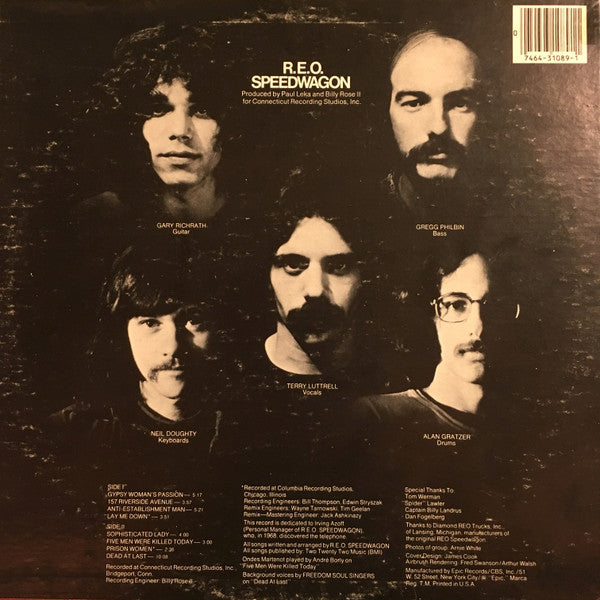 Release: R.E.O. Speedwagon-Vinyl-US-None-E 31089-6577256