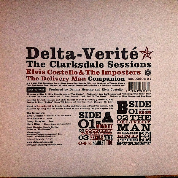 Master Release: Delta-Verité (The Clarksdale Sessions) (The Delivery Man Companion) by Elvis Costello & The Imposters