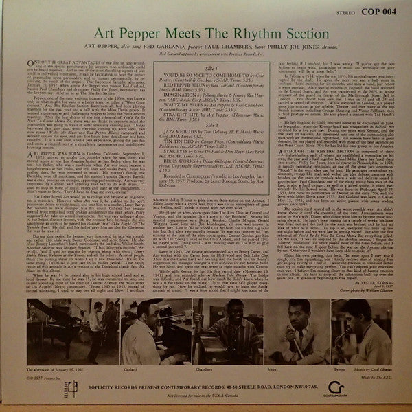 Art Pepper Meets The Rhythm Section